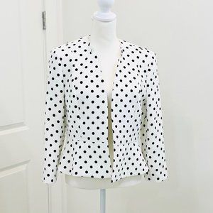 Nine West White with Black Polka Dots Blazer